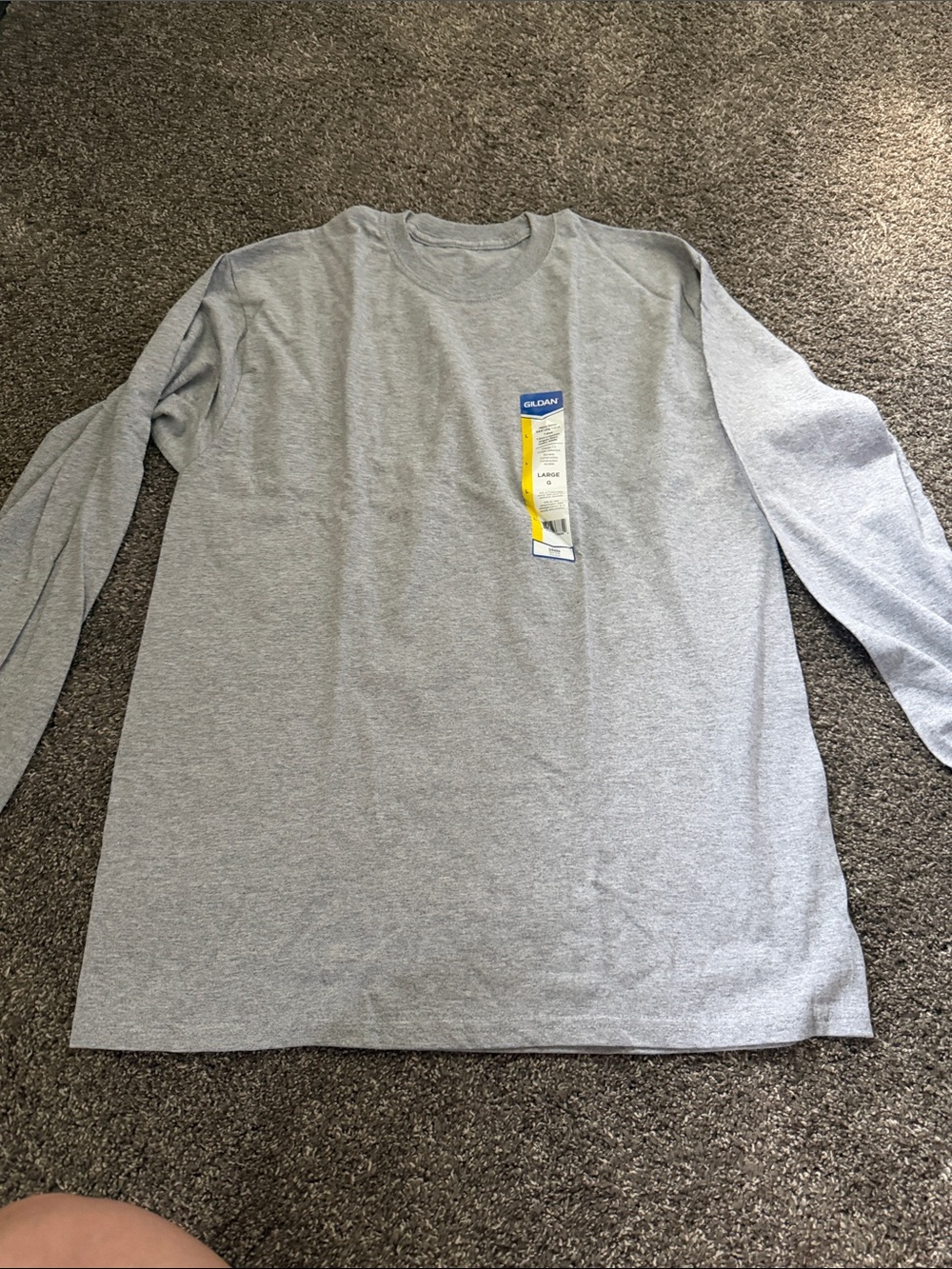 Gildan Men's Long Sleeve Crewneck Tee - Light Grey